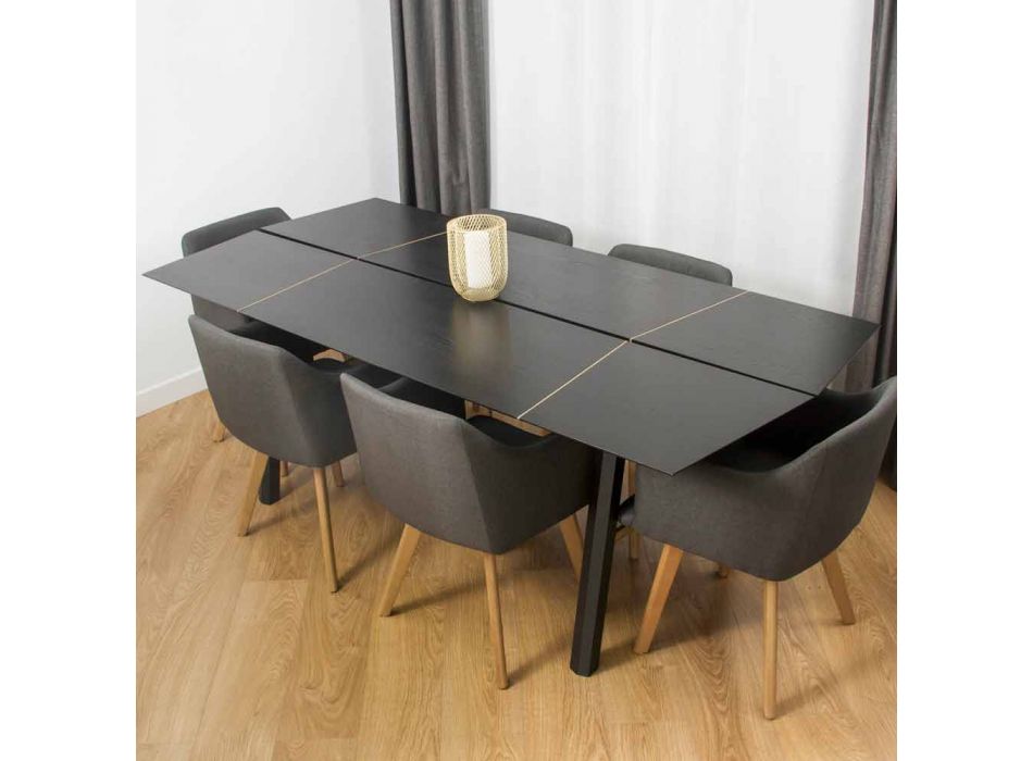 Moderne spisebord i ask med sort eller guld detaljer - Andria Viadurini