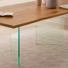 Moderne spisebord i knudeeg og glas fremstillet i Italien - Sibillo Viadurini