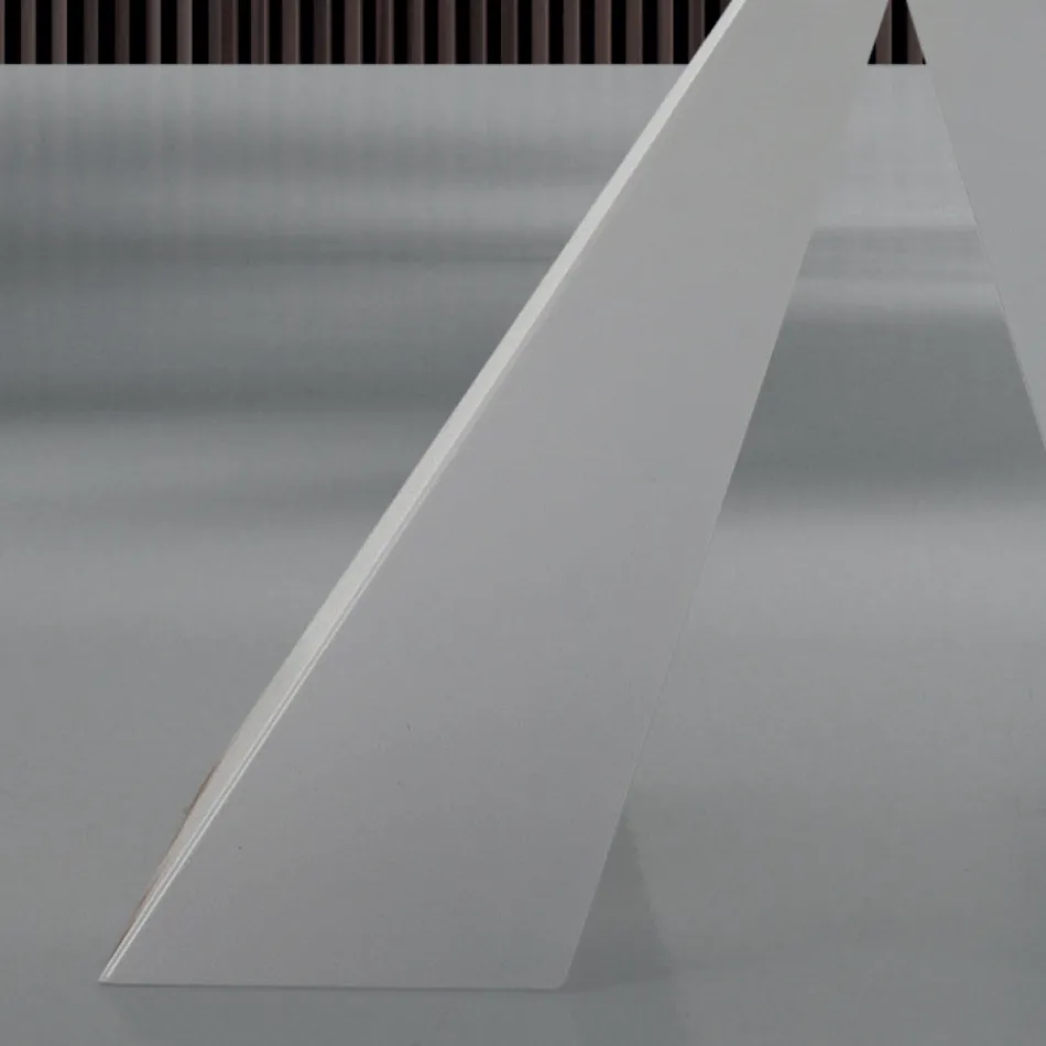 Moderne spisebord i glas og hvidt stål lavet i Italien - dalmatisk Viadurini