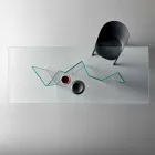 Moderne spisebord i ekstrem lys eller røget glas fremstillet i Italien - tilfældigt Viadurini