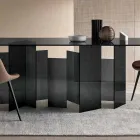 Moderne spisebord i ekstrem lys eller røget glas fremstillet i Italien - tilfældigt Viadurini