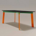 Moderne spisebord træplade og stålunderstell lavet i Italien - Aronte
