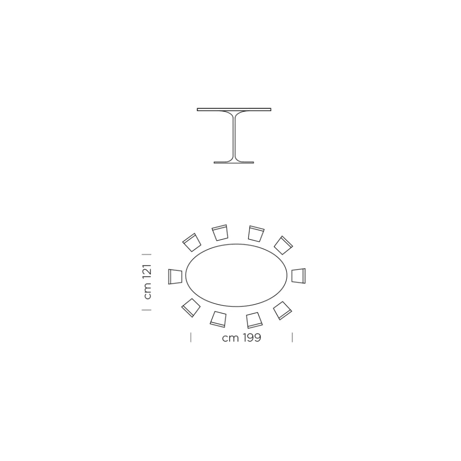 Ovalt spisebord med luksus Made in Italy Fenix Top - Dollars Viadurini