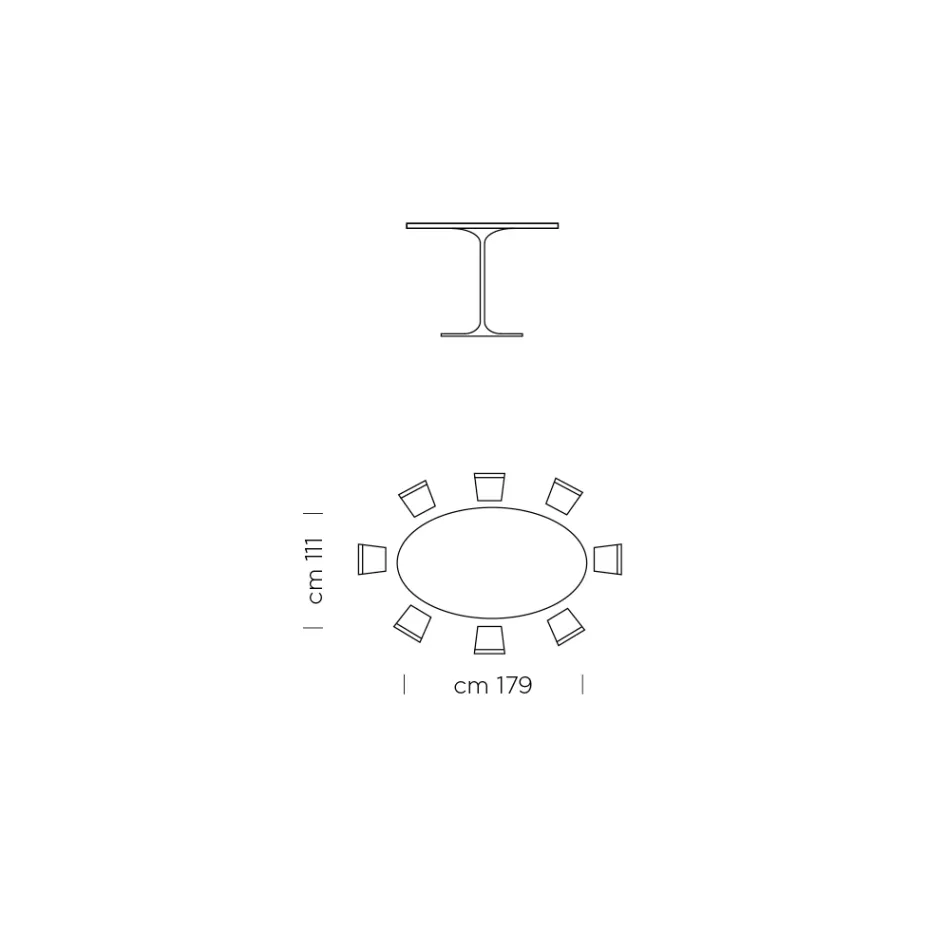 Ovalt spisebord med luksus Made in Italy Fenix Top - Dollars Viadurini