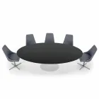 Ovalt spisebord i laminat og aluminium Fremstillet i Italien, ædle - dollars Viadurini