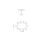 Ovalt spisebord i laminat og aluminium Fremstillet i Italien, ædle - dollars Viadurini