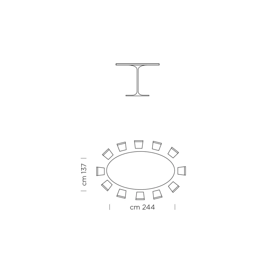 Ovalt spisebord i laminat og aluminium Fremstillet i Italien, ædle - dollars Viadurini