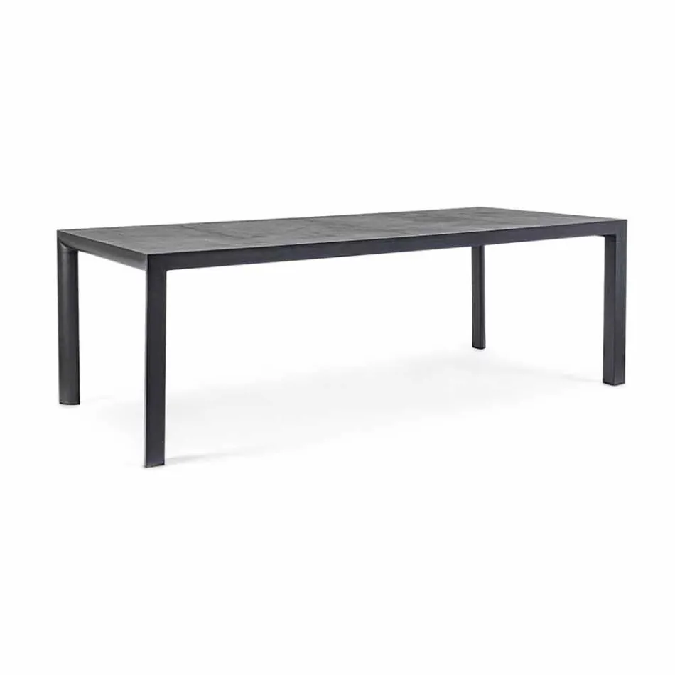 Udendørs spisebord i keramik og aluminium, Homemotion - Salem Viadurini