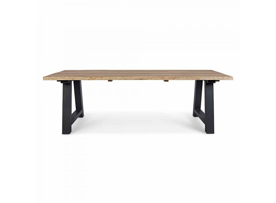 Udendørs spisebord i teaktræ og aluminium, Homemotion - Rolando Viadurini