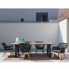 Udendørs spisebord i teaktræ og aluminium, Homemotion - Rolando Viadurini