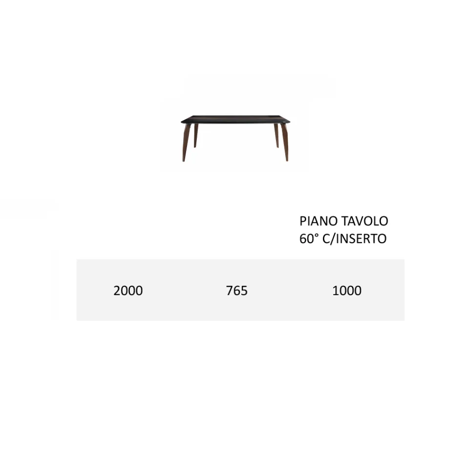 Spisebordsplade i Mdf med øvre indsats Made in Italy - Abisso Viadurini