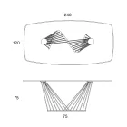 Spisebord glasplade og metalreb understel 2 størrelser - Alariko Viadurini