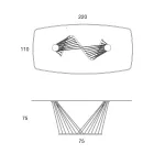 Spisebord glasplade og metalreb understel 2 størrelser - Alariko Viadurini