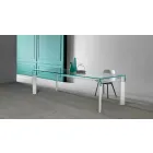 Spisebord Glasplade og massivt træbund lavet i Italien - Presino Viadurini