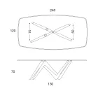 Spisebord glasplade og polyurethanben 2 størrelser - Stalto Viadurini