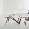 Spisebord glasplade og polyurethanben 2 størrelser - Stalto