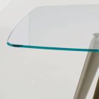 Spisebord glasplade og polyurethanben 2 størrelser - Stalto Viadurini