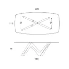 Spisebord glasplade og polyurethanben 2 størrelser - Stalto Viadurini