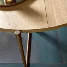 Moderne foldbart spisebord i træ og metal fremstillet i Italien - Menelao Viadurini