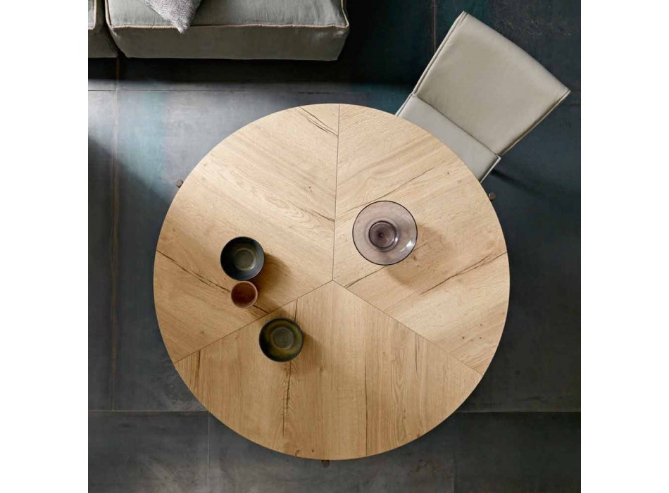 Moderne foldbart spisebord i træ og metal fremstillet i Italien - Menelao Viadurini