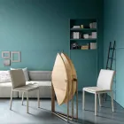 Moderne foldbart spisebord i træ og metal fremstillet i Italien - Menelao Viadurini