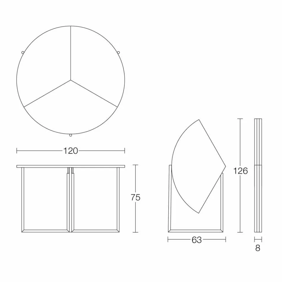Moderne foldbart spisebord i træ og metal fremstillet i Italien - Menelao Viadurini