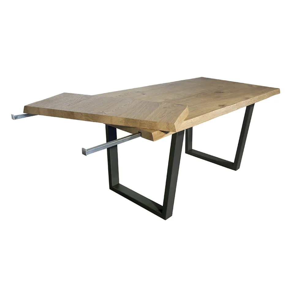 Spisebord belagt i Masellato Knotted Oak Made in Italy - Pilar Viadurini