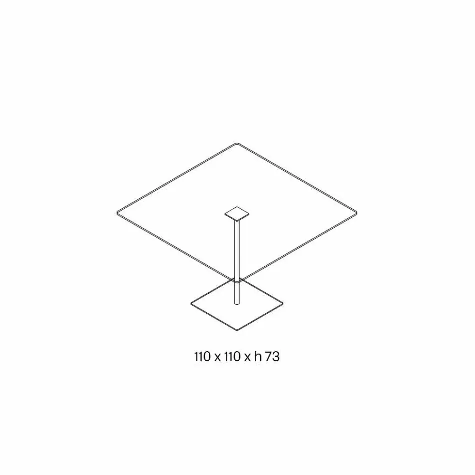 Firkantet spisebord i ekstremglasset glas og metal fremstillet i Italien - Dolce Viadurini