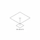 Firkantet spisebord i ekstremglasset glas og metal fremstillet i Italien - Dolce Viadurini