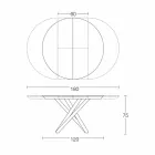 Rundt udtrækkeligt spisebord med træplade Fremstillet i Italien - Crodino Viadurini