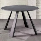 Rundt spisebord, der kan udvides Op til 370 cm i træ og metal - Caimano Viadurini