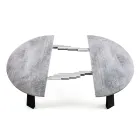 Rundt spisebord, der kan udvides Op til 370 cm i træ og metal - Caimano Viadurini