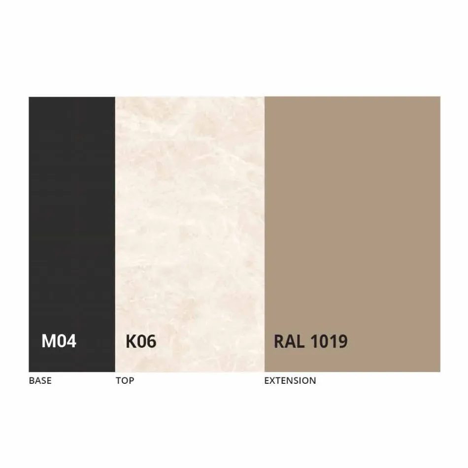 Rundt udtrækkeligt spisebord i laminam keramik fremstillet i Italien - Lupetto Viadurini