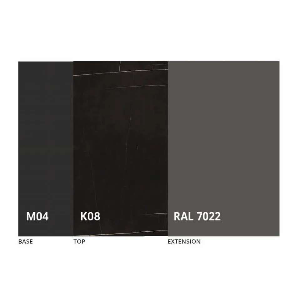 Rundt udtrækkeligt spisebord i laminam keramik fremstillet i Italien - Lupetto Viadurini