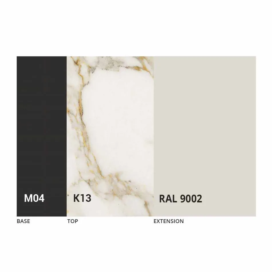 Rundt udtrækkeligt spisebord i laminam keramik fremstillet i Italien - Lupetto Viadurini