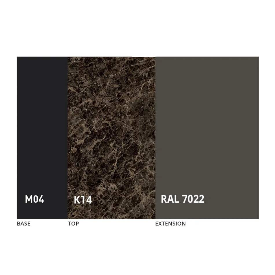 Rundt udtrækkeligt spisebord i laminam keramik fremstillet i Italien - Lupetto Viadurini