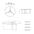 Rundt spisebord med bund og glasplade lavet i Italien - Charles Viadurini