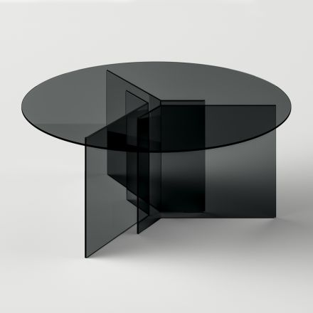 Rundt spisebord med bund og glasplade lavet i Italien - Charles Viadurini