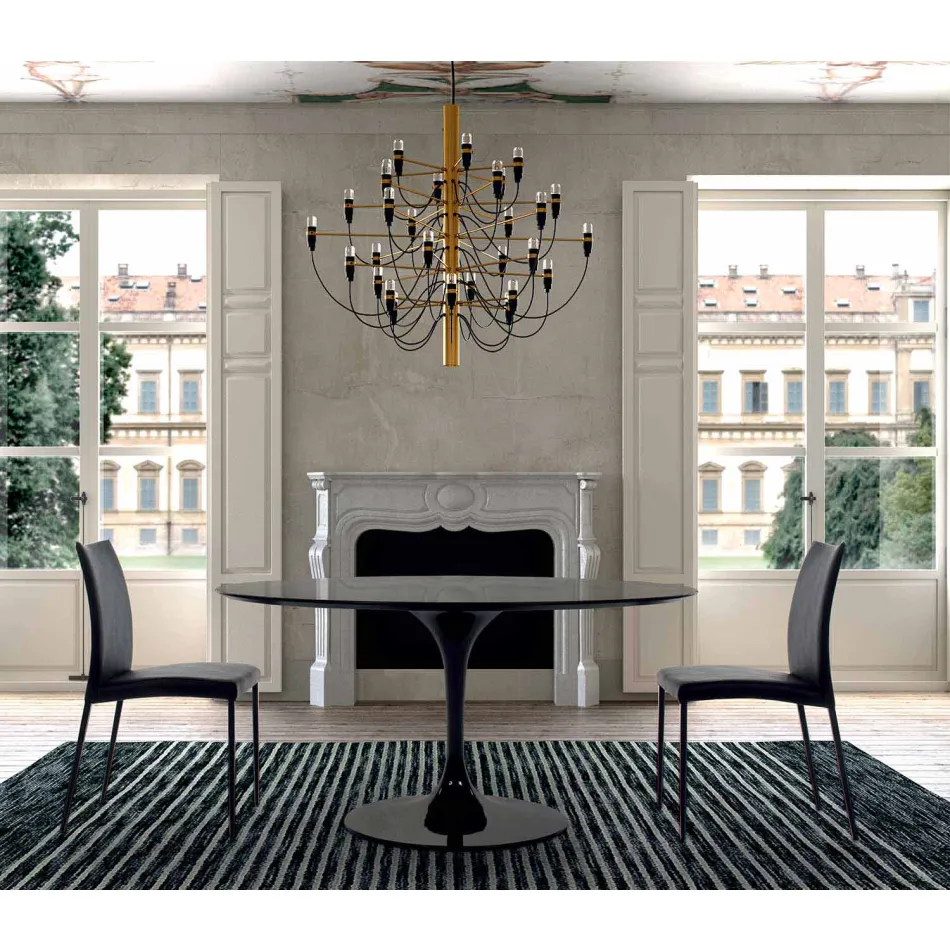 Rundt spisebord med laminatplade lavet i Italien – dollars Viadurini