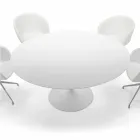 Rundt spisebord med laminatplade lavet i Italien – dollars Viadurini