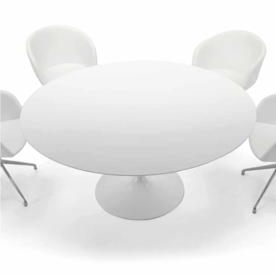 Rundt spisebord med laminatplade lavet i Italien – dollars Viadurini