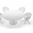 Rundt spisebord med laminatplade lavet i Italien – dollars Viadurini