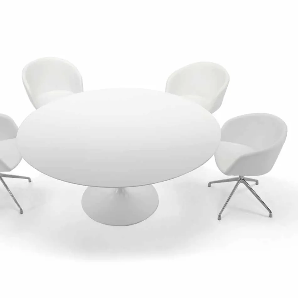 Rundt spisebord med laminatplade lavet i Italien – dollars Viadurini