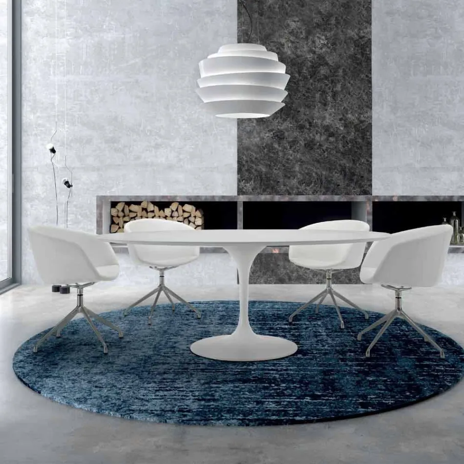 Rundt spisebord med laminatplade lavet i Italien – dollars Viadurini