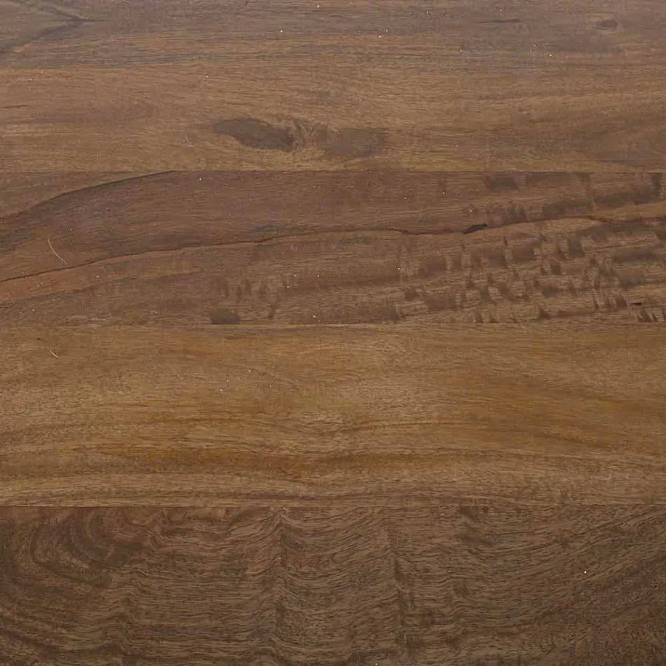 Homemotion rundt spisebord med mangotræplade - Rondolo Viadurini