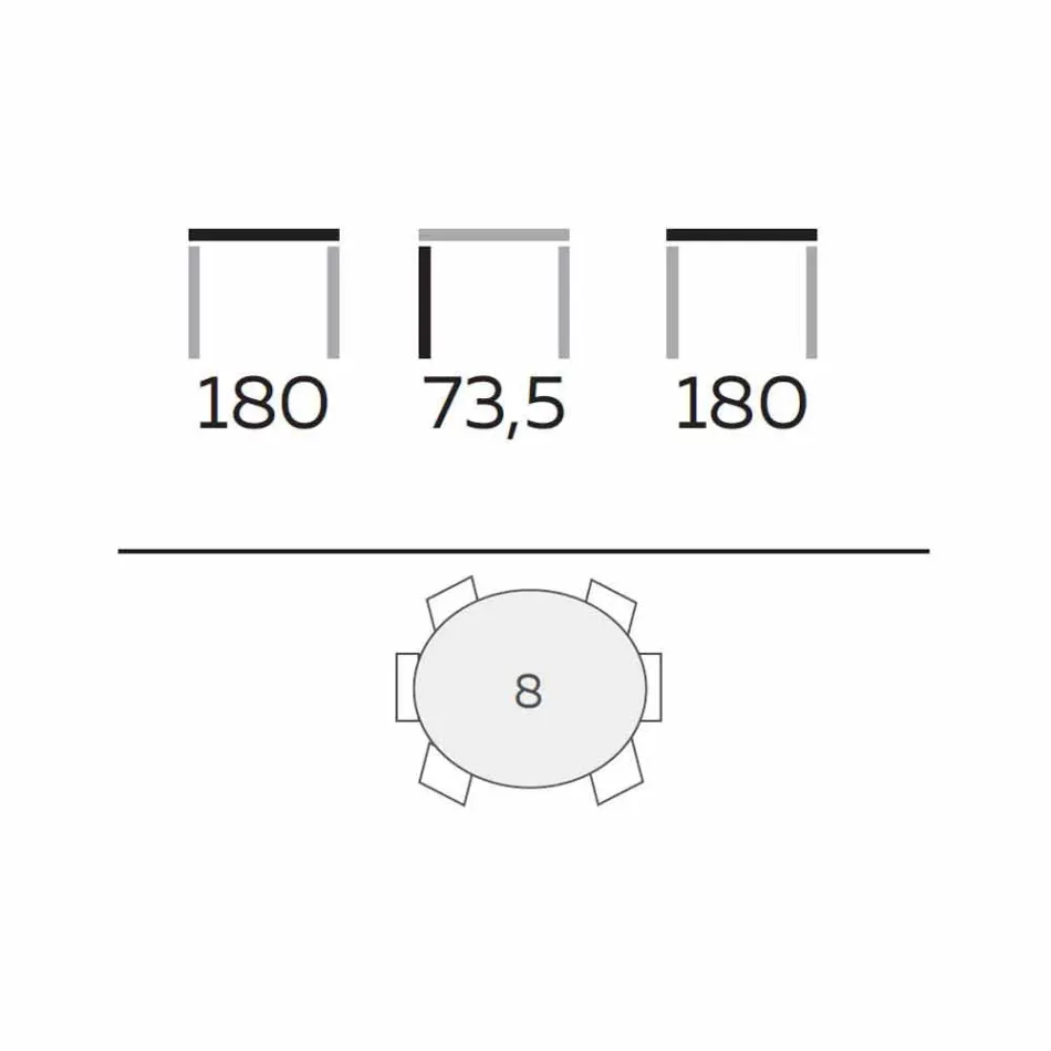 Rundt design spisebord i poleret stentøj og træ fremstillet i Italien - Madame Viadurini