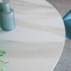 Rundt spisebord i Florim poleret keramik og stålsokkel - Denali Viadurini