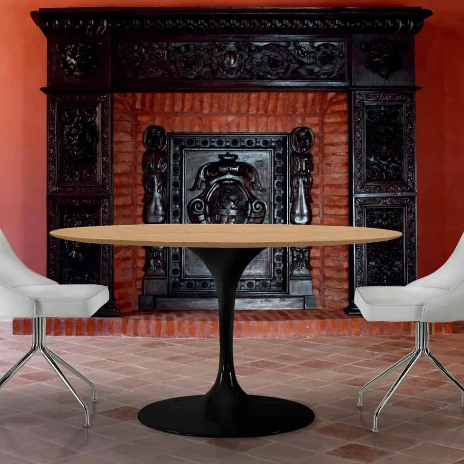 Rundt spisebord i HPL Laminat og Aluminium Fremstillet i Italien - Dollars Viadurini