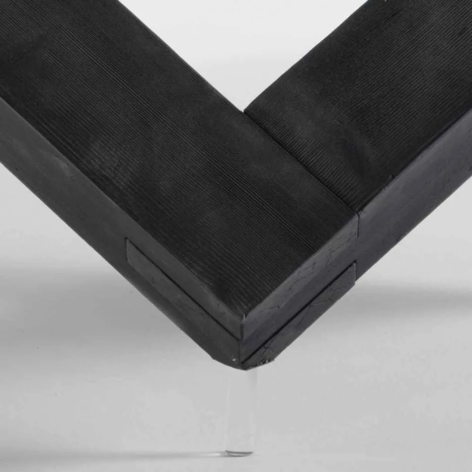 Rundt spisebord i træ med glasplade Bao, moderne design Viadurini