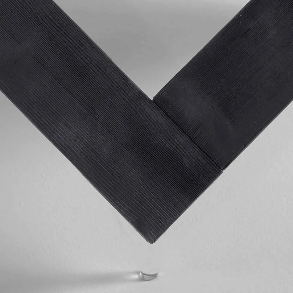 Rundt spisebord i træ med glasplade Bao, moderne design Viadurini